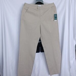 NWT Calvin Klein Trouser Tab Waist Chino Pants Beige Casual Women's Sz 10x32